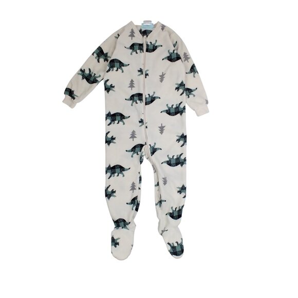Pekkle Dino Fleece 2-Way Zip Footed Pajamas - Picture 11 of 11